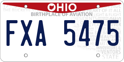 OH license plate FXA5475