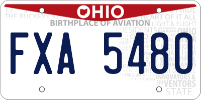 OH license plate FXA5480