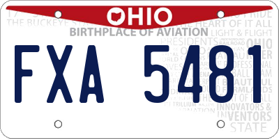 OH license plate FXA5481