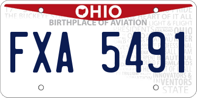 OH license plate FXA5491
