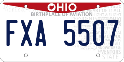 OH license plate FXA5507