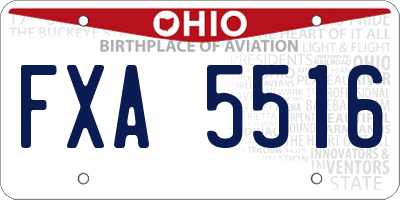 OH license plate FXA5516