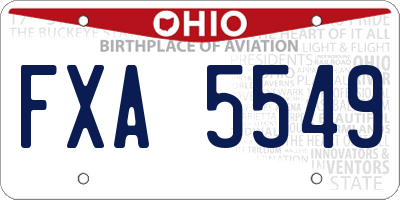 OH license plate FXA5549