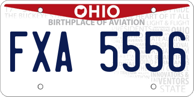 OH license plate FXA5556