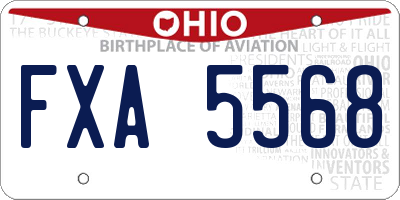 OH license plate FXA5568
