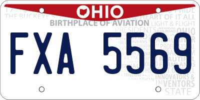 OH license plate FXA5569