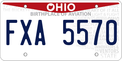 OH license plate FXA5570