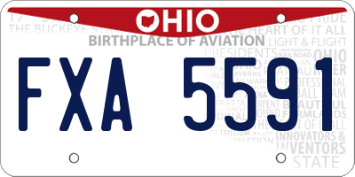 OH license plate FXA5591