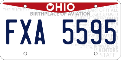 OH license plate FXA5595