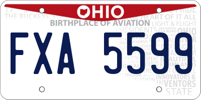OH license plate FXA5599