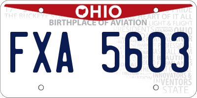 OH license plate FXA5603