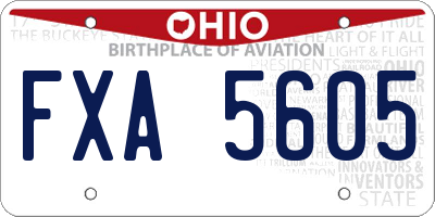 OH license plate FXA5605