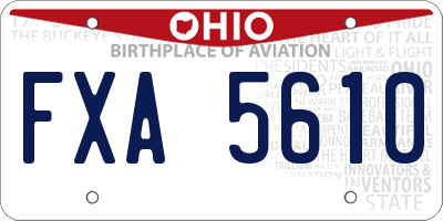 OH license plate FXA5610