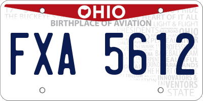 OH license plate FXA5612