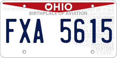 OH license plate FXA5615