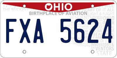 OH license plate FXA5624
