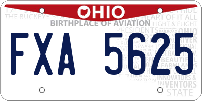 OH license plate FXA5625