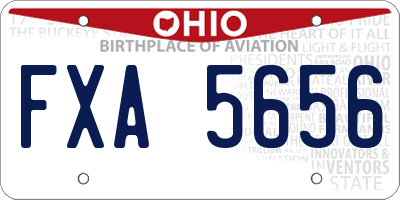 OH license plate FXA5656