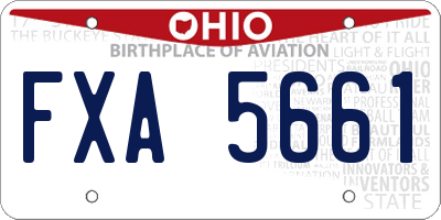 OH license plate FXA5661