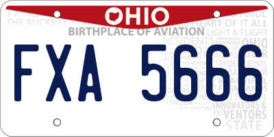 OH license plate FXA5666
