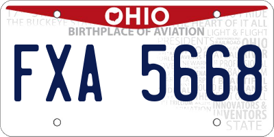 OH license plate FXA5668