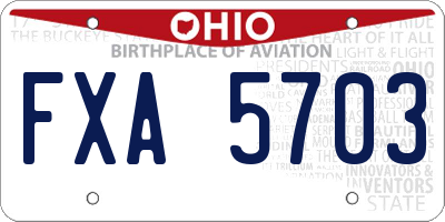 OH license plate FXA5703