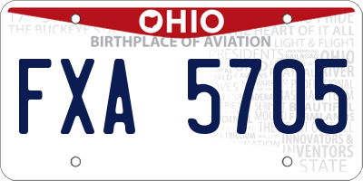 OH license plate FXA5705