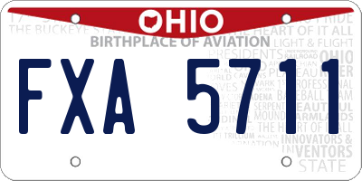 OH license plate FXA5711