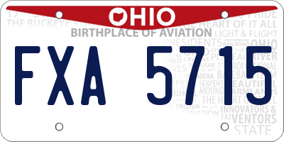 OH license plate FXA5715