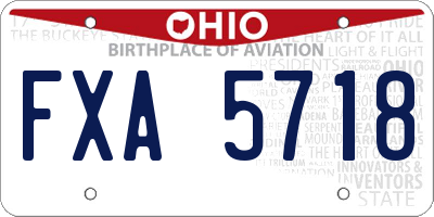 OH license plate FXA5718