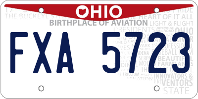 OH license plate FXA5723