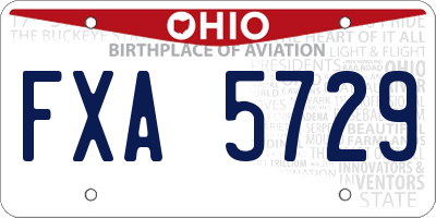 OH license plate FXA5729