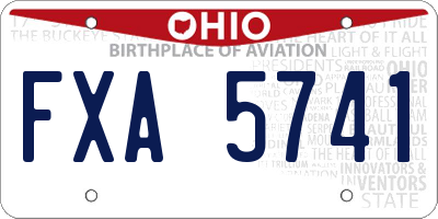 OH license plate FXA5741
