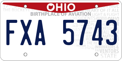 OH license plate FXA5743