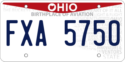 OH license plate FXA5750