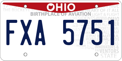 OH license plate FXA5751
