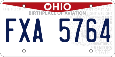 OH license plate FXA5764