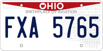 OH license plate FXA5765