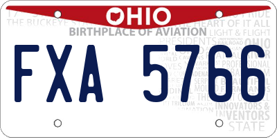 OH license plate FXA5766