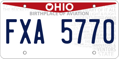 OH license plate FXA5770