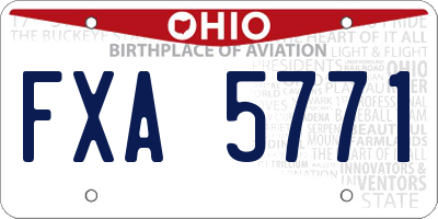 OH license plate FXA5771