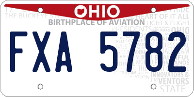 OH license plate FXA5782