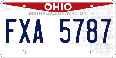 OH license plate FXA5787