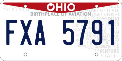 OH license plate FXA5791