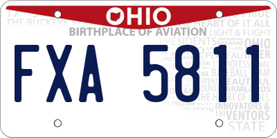OH license plate FXA5811
