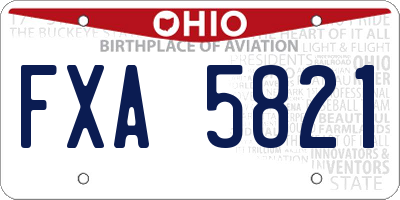OH license plate FXA5821