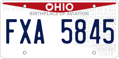 OH license plate FXA5845