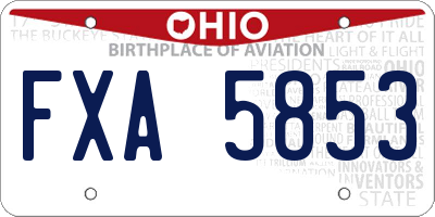 OH license plate FXA5853