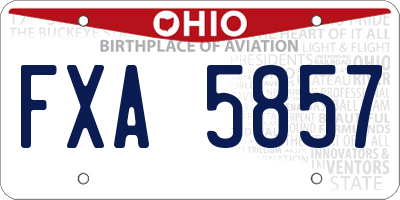 OH license plate FXA5857