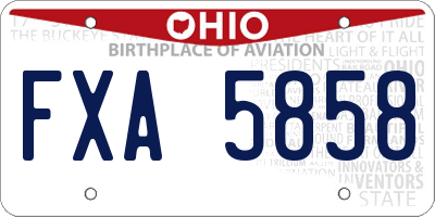 OH license plate FXA5858